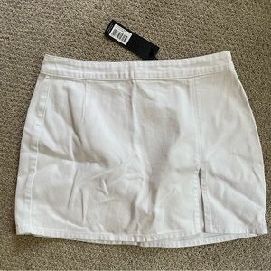 White Lioness Denim Mini Skirt